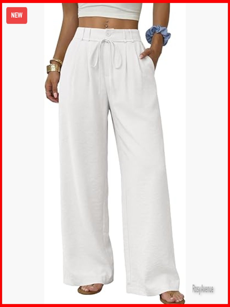 Women's Straight Leg Work Pants - Mid Rise, Lightweight, Stretch